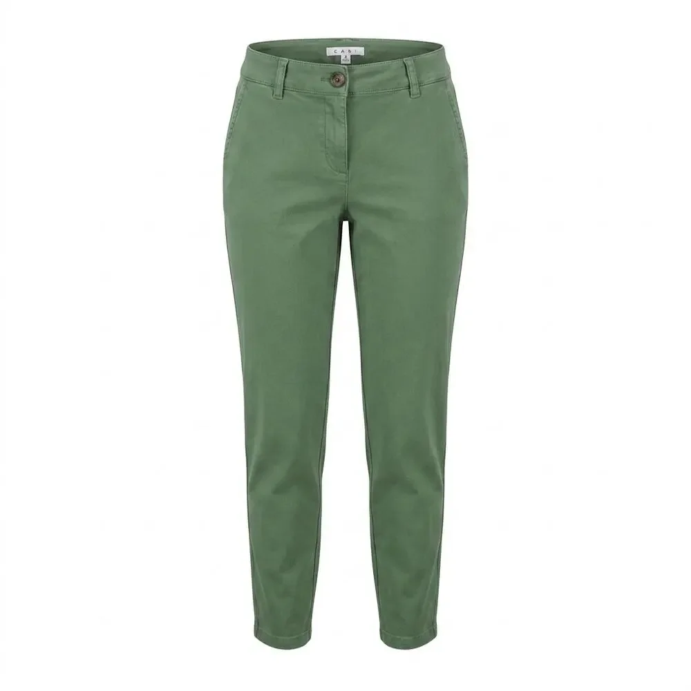 Cabi Green Stretch Tapered Chino Pants Solid Pockets Women Size 4